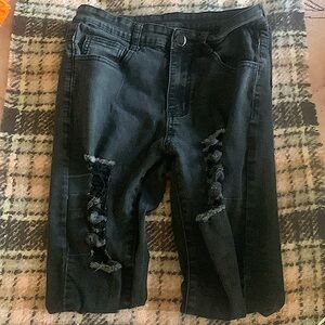 SHEIN Black ripped jeans